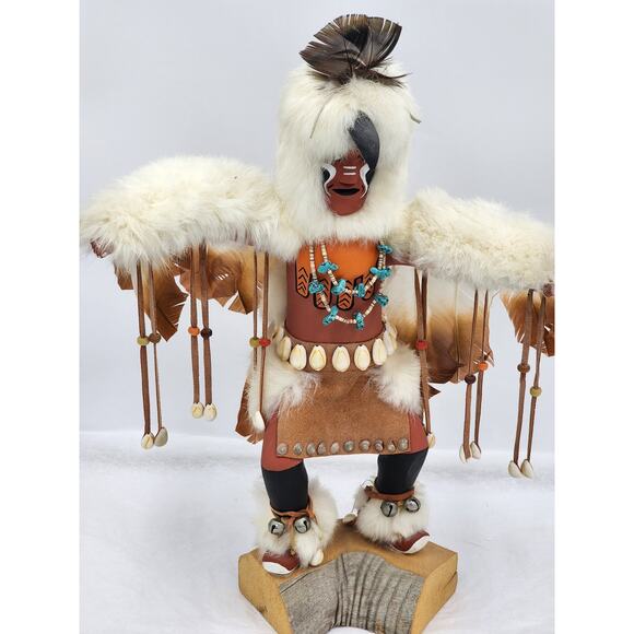 Kachina Eagle Dance Figurine Native American Art Signed IMSB Southwestern 17" - Picture 16 of 16